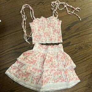 Coordinating skirt and sunny tie top. Katie J NYC.